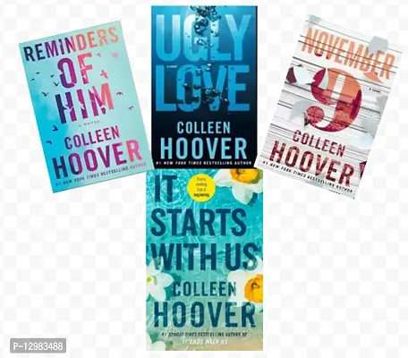 Collen hoover :- It start with us + November 9 + Reminder of him + Ugly Love ( english paperback ) 4 books combo
