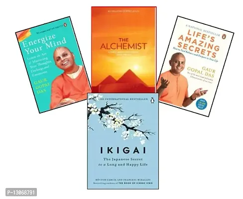 the alchemist + life amazing secrets + energize your mind + ikigai (english + paperback)-thumb0