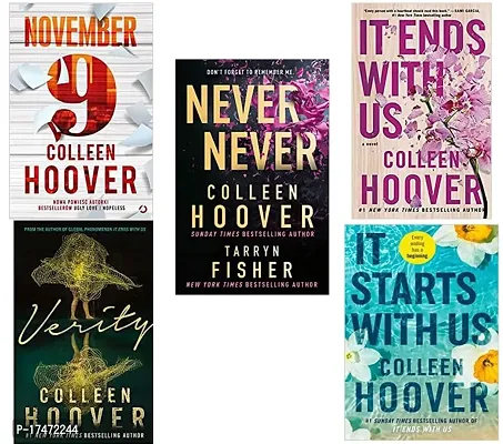 It start with us + Never Never + Verity + November 9 + It end with us ( best 5 books hit collen hoover combo )