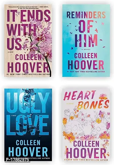 It ends with us + reminders of him + ugly love + heart bones( best 4 combo of cooleen hoover paperback)