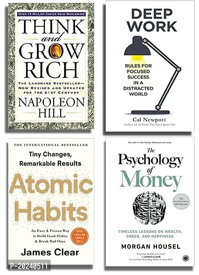 think and grow rich + deep work + atomic habits + the psychology of money[best of 4 book combo]paperback