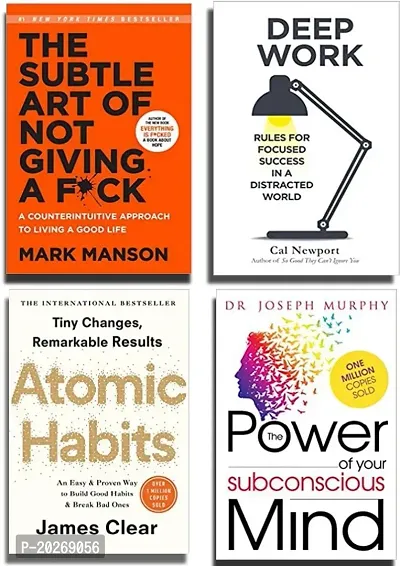 the subtle art of not giving a fuck + deep work + atomic habits + the power of your subconscious mind[best of 4 book combo]paperback-thumb0