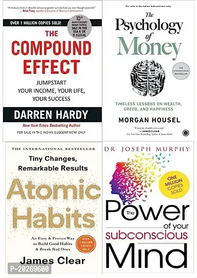 the compound effect + the psychology of money + atomic habits + the power of your subconsious mind[best of 4 book combo]paperback