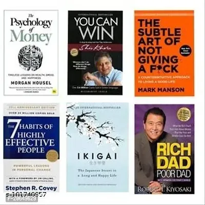 the subtle art of not giving a fuck + the psychology of money + you can win + the 7 habits of highly effective people + ikigai + rich dad poor dad [best of 6 book combo paperback]-thumb0