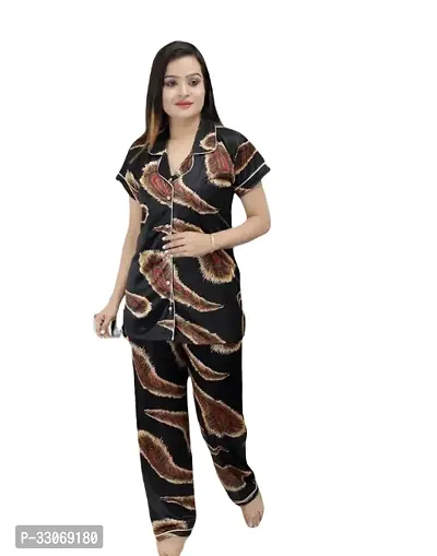 Stylish Satin Top and Pyjama Nighty For Women-thumb0