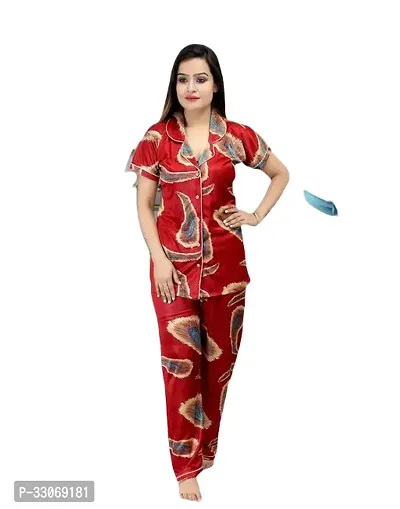 Stylish Satin Top and Pyjama Nighty For Women-thumb0