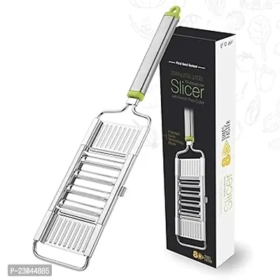 Flexfive Multipurpose 6 In 1 Stainless Steel Grater And Slicer/Vegetable Cutter/French Fries Cutter/Potato Chips Cutter (Silver) (Pack Of 1)-thumb0