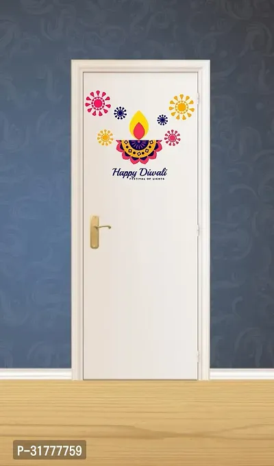 Decorative Happy Diwali Vinyl PVC Waterproof Wall Stickers-thumb0