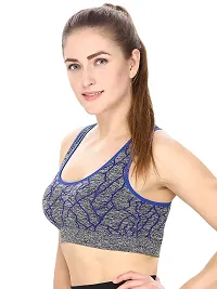 Beauty Plus Multi Shade Racer Back Sports Bra Pack of 1 (Size :30) Blue-thumb2