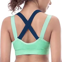 Beauty Plus Women's Sexy Crossbody Back Women Sports Bra, Professional Quick Dry Padded Shockproof Gym Fitness Running Yoga Sports Push Up Bra Tops Light Green (Pack of 1) Size: 30B-thumb1