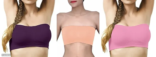 Buy Women's Tube Bra, Multicolor Wirefree, Strapless, Non Padded (Fit Best  Size 28 B to 36B) Colors (Dark Chocolate,Skin,White) Size: 32B (Combo of 3)  Online In India At Discounted Prices