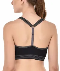 Women's Yoga Sports Bra for Women Force Cross Back Running Gym Gorge Gym Crop Top Padded Bras Athletic Sports Vest Underwear Black (Pack of 1)-thumb1