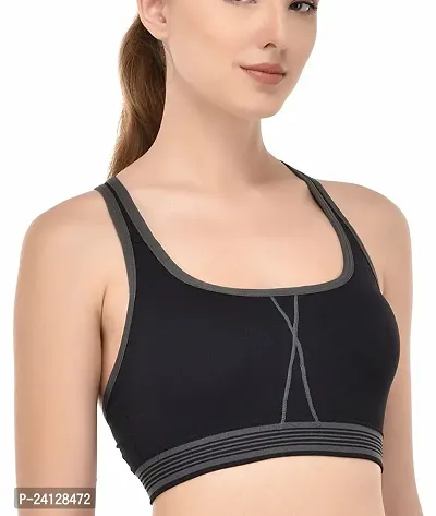 Women's Yoga Sports Bra for Women Force Cross Back Running Gym Gorge Gym Crop Top Padded Bras Athletic Sports Vest Underwear Black (Pack of 1)-thumb4