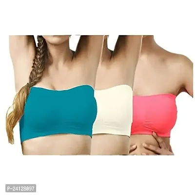 Buy Women's Tube Bra, Multicolor Wirefree, Strapless, Non Padded (Fit Best Size  28B to 36B) Colors (White,Gajari,Sea Green) Size: 28B (Combo of 3) Online  In India At Discounted Prices