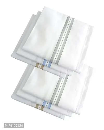 Apni Dukan Men's Cotton Handkerchiefs (White,Large)-thumb0