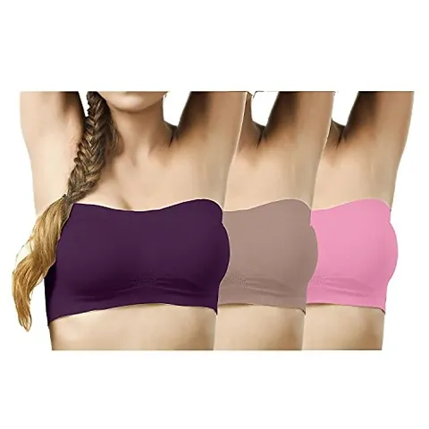 Beauty Plus Tube Bra for Women's Spandex Non Padded Bra (Combo of 3)