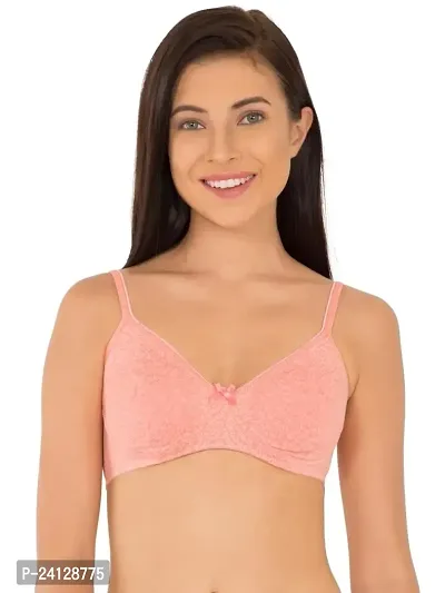 Jockey Women's Seamless Non Padded Non Wired Bra (1722-0103-216_Peach Blossom Print216_32B)