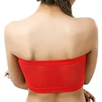 Beauty Plus Women's Cotton Non Padded Non-Wired Bandeau Bra (Pack of 3) (Bhar4521_Black, Red  Skin_Free Size)-thumb3