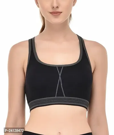 Women's Yoga Sports Bra for Women Force Cross Back Running Gym Gorge Gym Crop Top Padded Bras Athletic Sports Vest Underwear Black (Pack of 1)