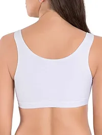 Women's Air Bra, Sports Bra, Stretchable Non-Padded  Non-Wired Seamless Bra, Free Size (Fits Best - Size 28 to 38) White N Skin-thumb2