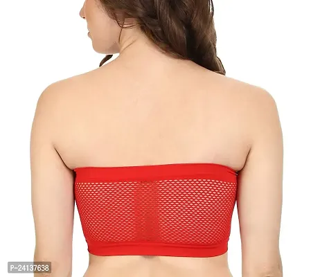 Women's Tube Bra Non Padded Colour Red-Size: 36 (Pack of 1)-thumb2