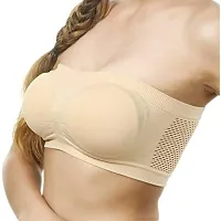 Beauty Plus Women's Spandex Non Padded Non-Wired Bandeau Bra (Bhar4526_Skin_Free Size)-thumb1