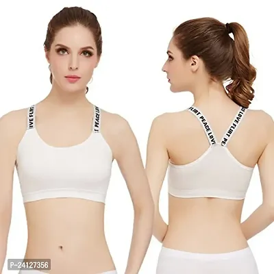 Beauty Plus Women's Gym Tank Fitness Women Absorb Sweat Seamless Padded Sports Bra Sport Yoga Tank Professional Tops Athletic Crop Tops Pack of 1 ( Size: 30) White-thumb3