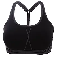 Women's Yoga Sports Bra for Women Force Cross Back Running Gym Gorge Gym Crop Top Padded Bras Athletic Sports Vest Underwear Black (Pack of 1)-thumb4