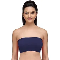 Beauty Plus Women's Nylon Non Padded Wireless Strapless Stretchable Tube Bra (Blue, Red, Navy Blue, White, Pink, 28B-36B)- Combo of 5-thumb1
