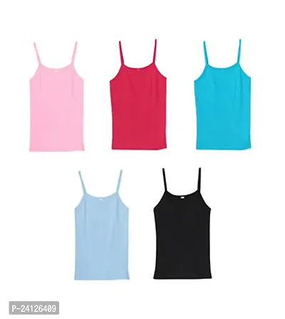 Apolo Kids Girls Camislips for Multicolored Pack of 5 (Size :7-8 Years)