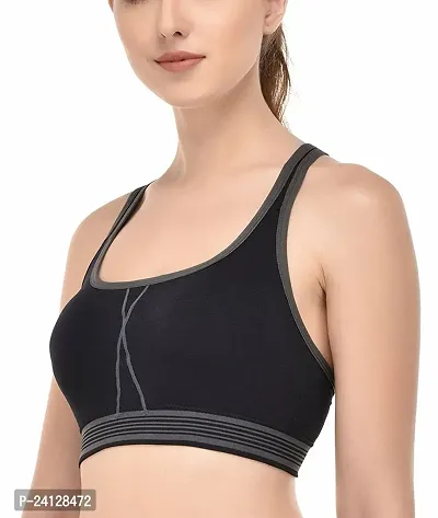 Women's Yoga Sports Bra for Women Force Cross Back Running Gym Gorge Gym Crop Top Padded Bras Athletic Sports Vest Underwear Black (Pack of 1)-thumb3