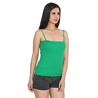 Beauty Plus Women Camisole Sleeveless Vest Slim Crop Top Spaghetti Strap Camis Cotton Tube Bodysuit Adjustable Straps Color (Black,Green,Light Purple) Size :95_XL (Pack of 3)-thumb1