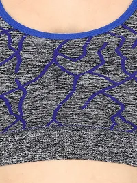 Beauty Plus Multi Shade Racer Back Sports Bra Pack of 1 (Size :30) Blue-thumb3