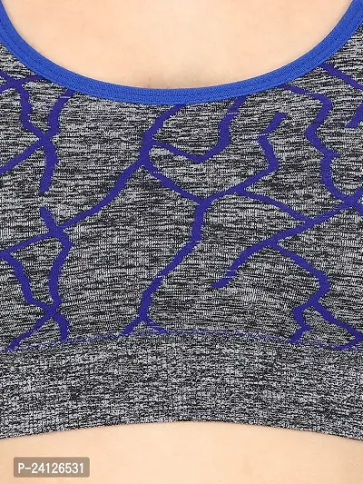 Beauty Plus Multi Shade Racer Back Sports Bra Pack of 1 (Size :30) Blue-thumb4