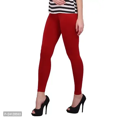 Lavania Women's Plain / Solid Legging (Bhar5441_L-13-Red_Waist Size - 42)-thumb3