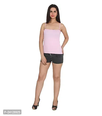 Beauty Plus Women Camisole Sleeveless Vest Slim Crop Top Spaghetti Strap Camis Cotton Tube Bodysuit Adjustable Straps Color (Blue,Pink,Light Purple) Size :75_XS (Pack of 3)-thumb4