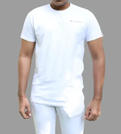 Elegant Lycra Self Pattern Round Neck Tees For Men