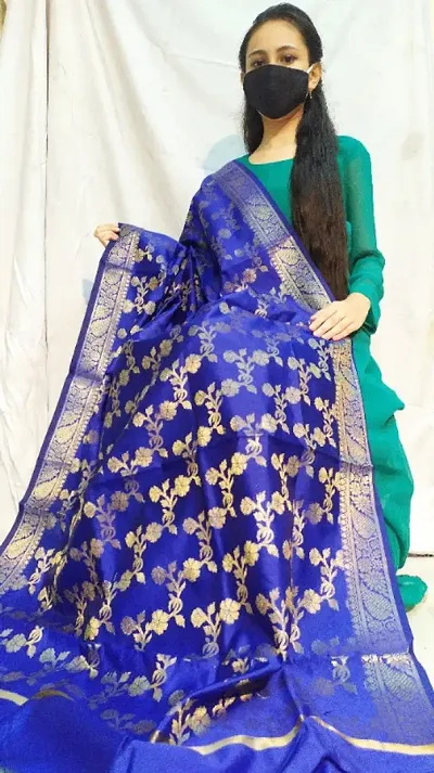 Latest Attractive Cotton Silk Jacquard Dupatta for Women's