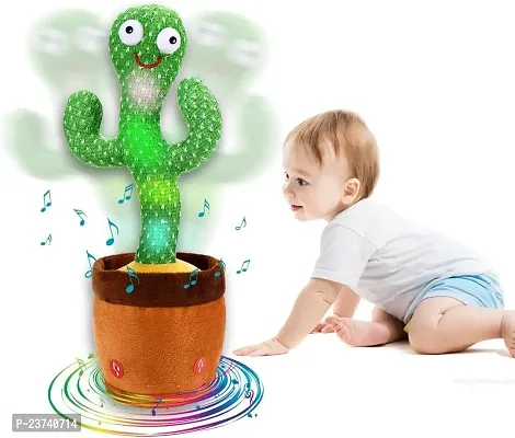 Tiktok Dancing Cactus Plush Toy Usb Charging,Sing 120Pcs Songs,Recording,Repeats What You Say And Emit Colored Lights,Gifts (Talking Cactus)-thumb0