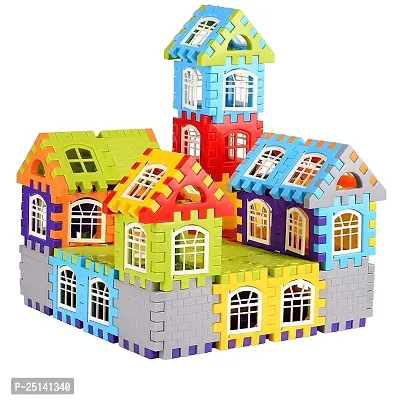 Happy Home House Building Blocks with Smooth Rounded Edges, Toys for Kids, Multicolour 72 Pices