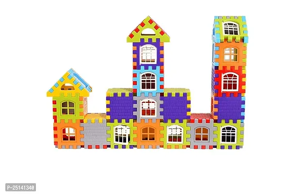 Happy Home House Building Blocks with Smooth Rounded Edges, Toys for Kids, Multicolour 72 Pices-thumb2