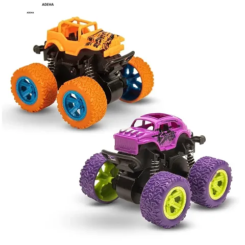 Monster Trucks (Pack of 2), Friction Powered Monster Car Toys for Boys 3-7 Years