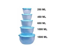 kitchen Grocery Storage Container 5pcs combo set , BPA-Free, Air tight Box for fridge and multipurpose usages.1500ml , 1000ml , 650ml , 450ml , 250ml-multicolore-thumb2