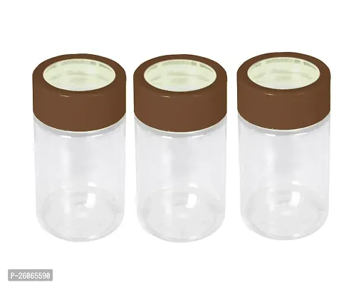 Plastic Vintage Pet Jar Set Of 3, 1000 Ml Each, Transparent | Food Grade | Air Tight | Bpa Free | Food Storage Container-thumb0