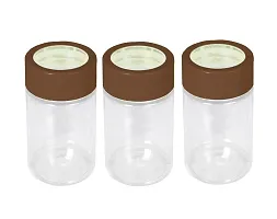 Plastic Vintage Pet Jar Set Of 3, 1000 Ml Each, Transparent | Food Grade | Air Tight | Bpa Free | Food Storage Container-thumb1