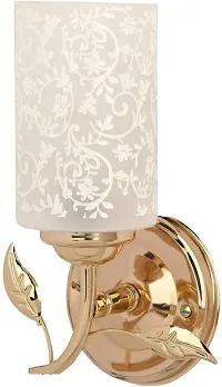 GoVika Wall Light, Cylinder Flower Pattern Round, Gold Light Fitting Night Light lamp with Golden Finish for Home, Office, Lobby, Dining Room, Bedroom,Hall etc (Bulb NOT Included)-thumb1