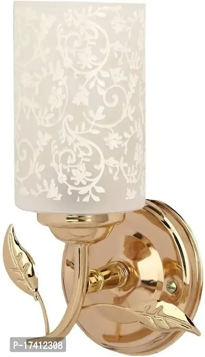 GoVika Wall Light, Cylinder Flower Pattern Round, Gold Light Fitting Night Light lamp with Golden Finish for Home, Office, Lobby, Dining Room, Bedroom,Hall etc (Bulb NOT Included)-thumb2