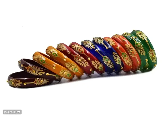 Multicolour Latest Design Bangle Kada Set Of 12 For Women And Girls-thumb0