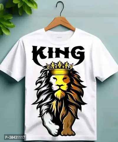 Stylish White Cotton Printed T-Shirt For Kids-thumb0