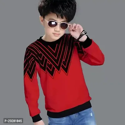 Stylish Cotton Blend Printed Long Sleeve T-Shirt For Boys-thumb0